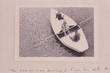 "GEM"; Moulty Fulmer's plywood boat which traversed the Grand Canyon in 1955