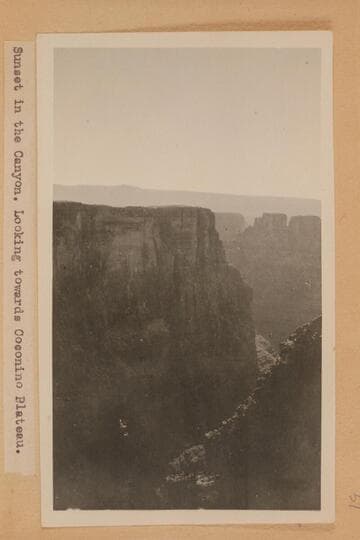 Sunset in the canyon. Looking towards Coconino Plateau