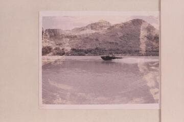 The "Para-Dox" on trial run at Lees Ferry. It was one of the Disney boats used in 1953 and rebuilt in 1959 to take two engines