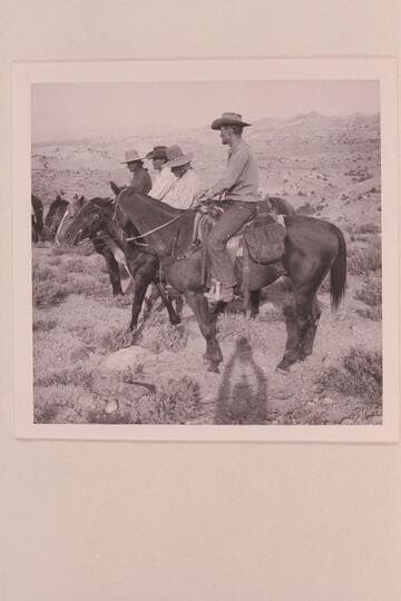 Buck Whitehat, Bahe, Sid Whiskers and Tom Daly; trail from Rainbow Bridge