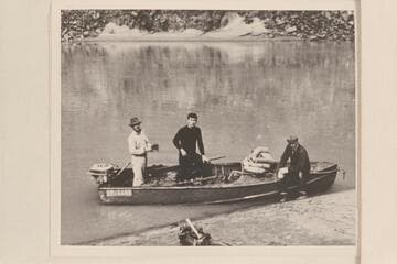 Aleson; Moore; Swenson. Part of crew of the "Up Lake" which attempted to go up the Grand Canyon from Diamond Creek in 1944, Feb. They reached Granite Springs Rapid where the motor was smashed