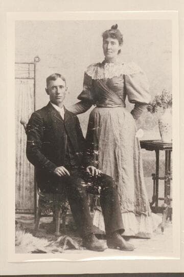 J. A. Scorup and his bride, Emma. They were married in the Salt Lake Temple 1895, Jan. 2