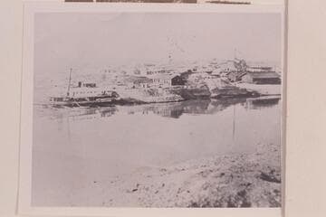 Shops of the Colorado Steam Navigation Company at Yuma. Steamer "Cila" at the bank