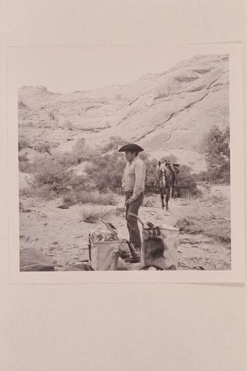 Dan Lehi Willetson in camp. Bald Rock; Junction; Cha Creek