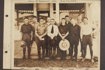 Group at Green River, Utah: Felton; Adger; Bartl; Weatherhead; Eddy, Carey, Callaway; Seager; Marshall; Holt