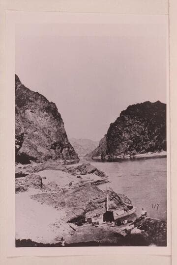 Wheeler Expedition boat. Probably Snug Harbor in Black Canyon. Halt for the night