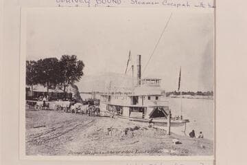 Steamer "Cocopah" with barge astern bound up river