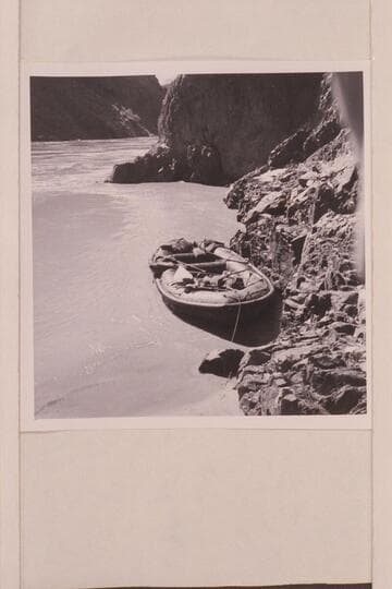 Ten-man assault raft of the Gibbs party. Canyon City. Mile 238 3/4