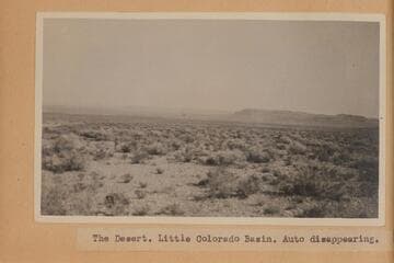"The Desert. Little Colorado Basin. Auto disappearing."