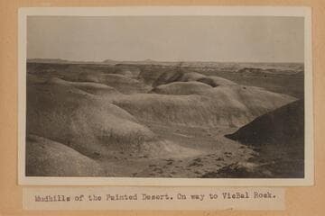 "Mudhills of the Painted Desert.  On way to VicBal Rock."