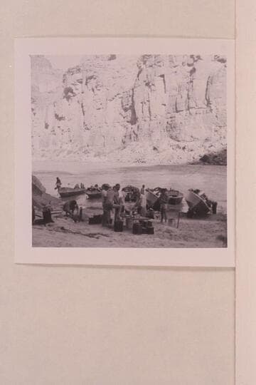 Camp at National Canyon. The two prop boats on the beach for repair