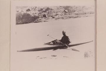 Charles Mann and his kayak at Hite.  Mid-October.  Photo by Nell Josephine, sister of Arth Chaffin