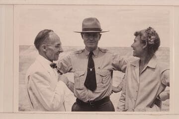 Emery Kolb; Bert Lauzon; Margaret Marston at South Rim