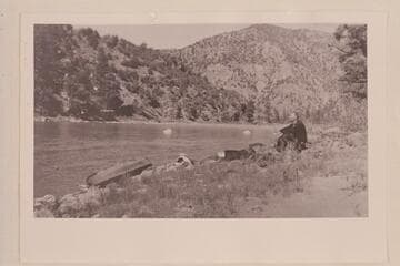 Charles F. Mann and his kayak