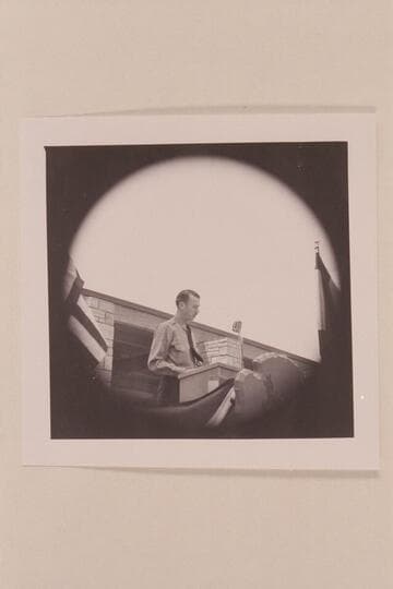 Supt. John McLaughlin of Grand Canyon National Park. Emcee of dedication ceremonies of Visitors Center. Up to the time of this photo, John had no River record