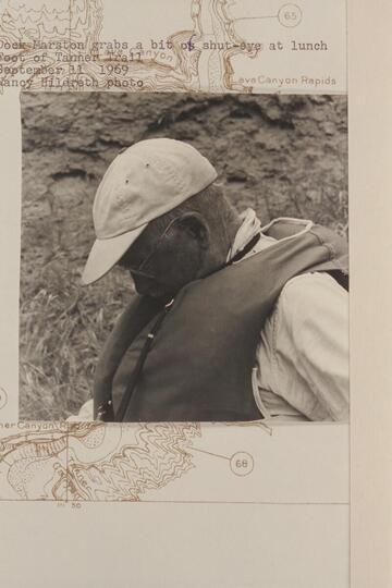 Dock Marston grabs a bit of shut-eye at lunch at foot of Tanner Trail