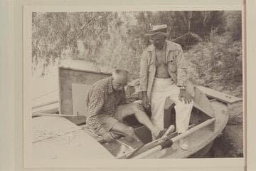 Masland and Marston figure the lashing for the sound machine in the "BOOTOO"; Lees Ferry