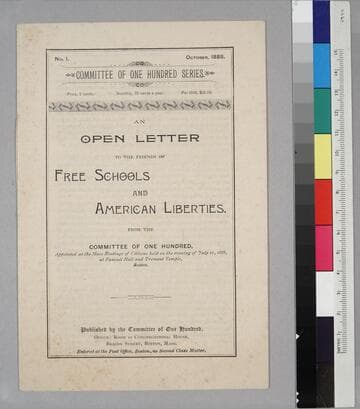 An Open Letter to the Friends of Free Schools and American Liberties