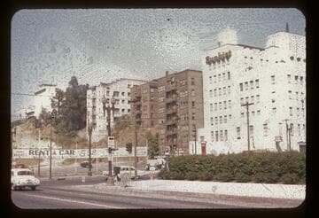 Looking northeast from 5th and Flower Streets at Bunker Hill