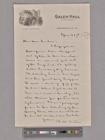 Willa Cather. Letter to Mary Austin