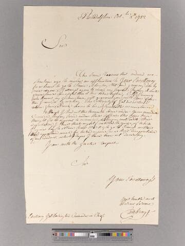 Letter from Louis-Antoine-Jean-Baptiste, chevalier de Cambray-Digny, Philadelphia, to George Washington