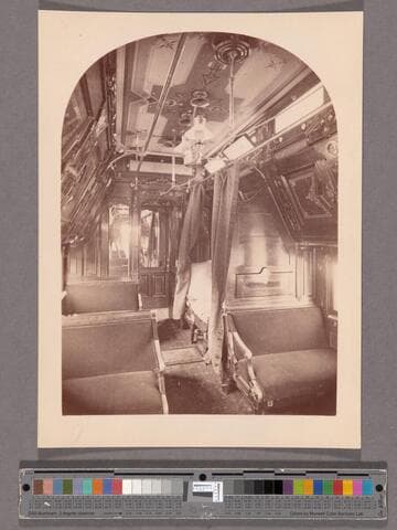 Central Pacific Railroad. Interior of Pullman car