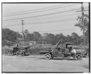 Truck and "Take Off" pole derrick