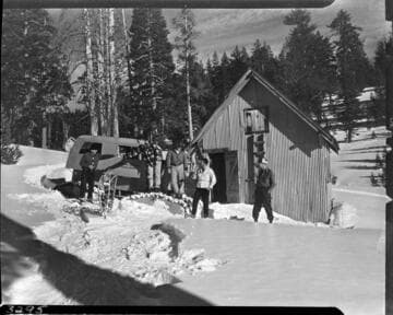 Big Creek snow survey. Group beside sno