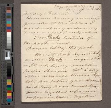 Edgeworth, Maria. Letter to Sir Francis Beaufort