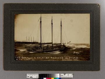 The Charles E. Falk at Redondo in storm, May First -04