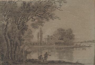 River Landscape with Fishermen