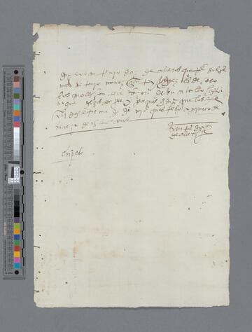 Antonio Diaz de Cabrera document to Antonio Muñoz: Reciept