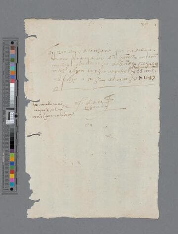 Diego de Tarazona document to Antonio Muñoz: Reciept