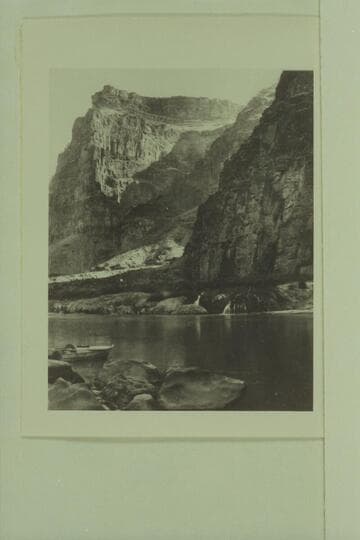 The hot springs below Lava Falls. Copy of print in possession of Ellsworth Kolb