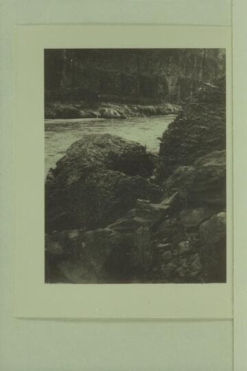 The hot springs below Lava Falls. Copy of print in possession of Ellsworth Kolb