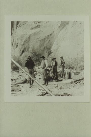 Part of cast of "The Colorado River Story" filmed near Moab. Dan Sheridan; Ben Johnson; Stan Jones; L. Q. Jones
