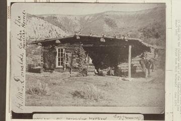 Harry McDonald's cabin at the mouth of McDonald Creek where it flows into the Colorado east of the Utah-Colorado line