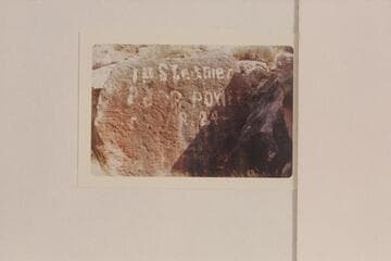 Steamer "Major Powell" inscription near Spanish Bottom. Mile 212.9