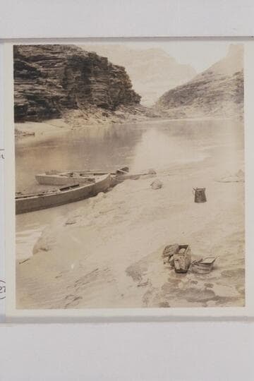 Lunch stop in The Tapeats below Rossil Rapid. Looking downstream. The bend makes this appear to be at Mile 125.6