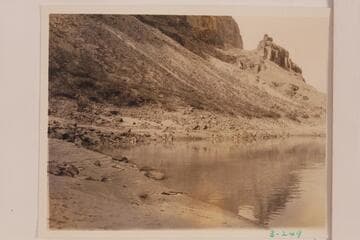 Camp site of the Dusty Dozen. Above Vulcans Anvil at left bank