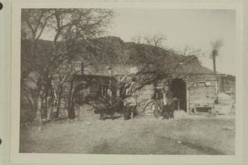Cabins of placer miners at Goodhope Bar, Glen Canyon