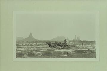 Outfit hired at Bluff to transport the survey crew and equipment to Oljeta. Marks was chief of party. Man at right is Twitty. Monumental Valley