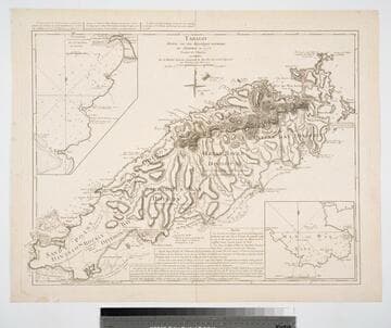 Tobago Dressé sur des Arpentages nouveaux Par Jefferys en 1776. Traduit de l'Anglois A. Paris Par le Rouge Ingineur Geographe de Roi, Rue des grands Augustins. avec Privileged du Roi 1779