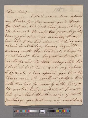 Scott, Sarah (Robinson). Letter to Elizabeth (Robinson) Montagu