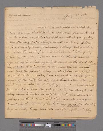 Montagu, Elizabeth (Robinson). Letter to Gilbert West