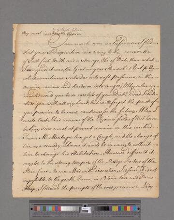 Montagu, Elizabeth (Robinson). Letter to Gilbert West
