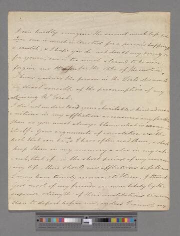 Montagu, Elizabeth (Robinson). Letter to Gilbert West
