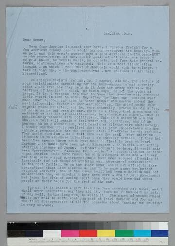 Playwright Harold Marsh Harwood writes to his friend Grace Hubble