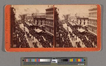 Montgomery St., from Austin's Building, July 4, '65, S.F
