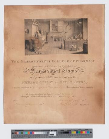 The Massachusetts College of Pharmacy instituted to cultivate the knowledge of pharmaceutical science